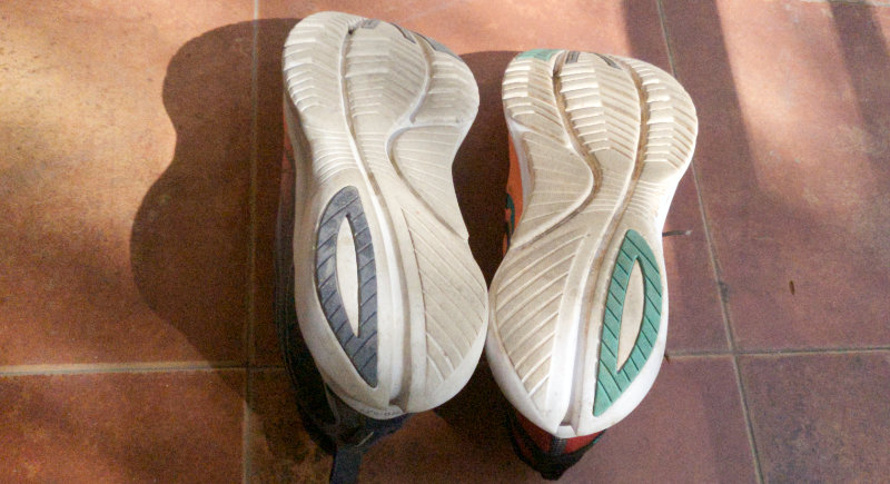 Kinvara 12 & 13 side-by-side, Outsole is unchanged from 12
