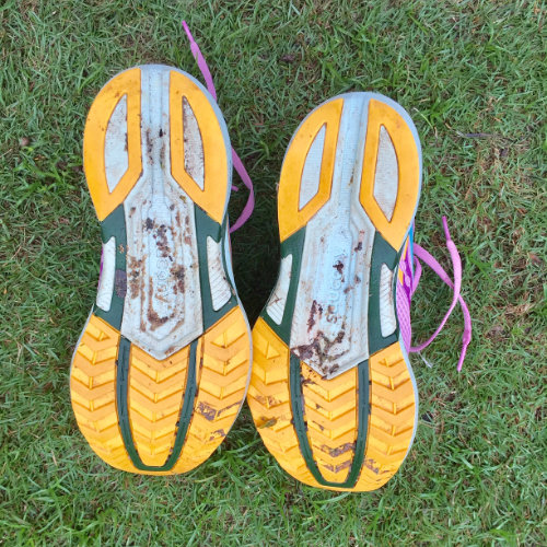 Bottom sole is good for dry road surfaces