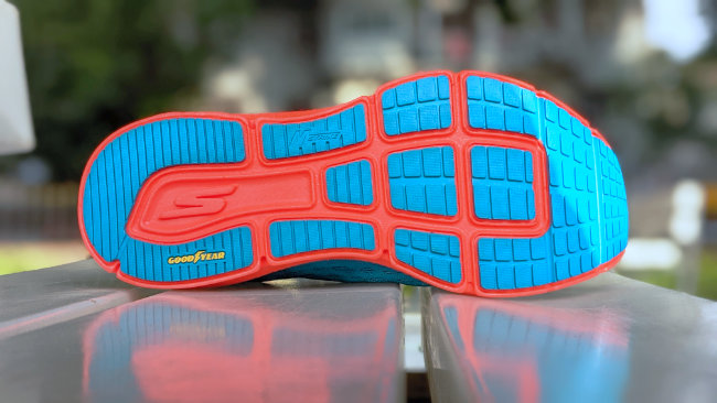 Outsole offers excellent grip, and Goodyear rubber adds durability